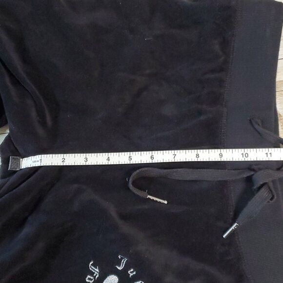 Like New Black Rhinestone Juicy Couture Velour Velvet Y2K Inspired Joggers Pants - Picture 13 of 13